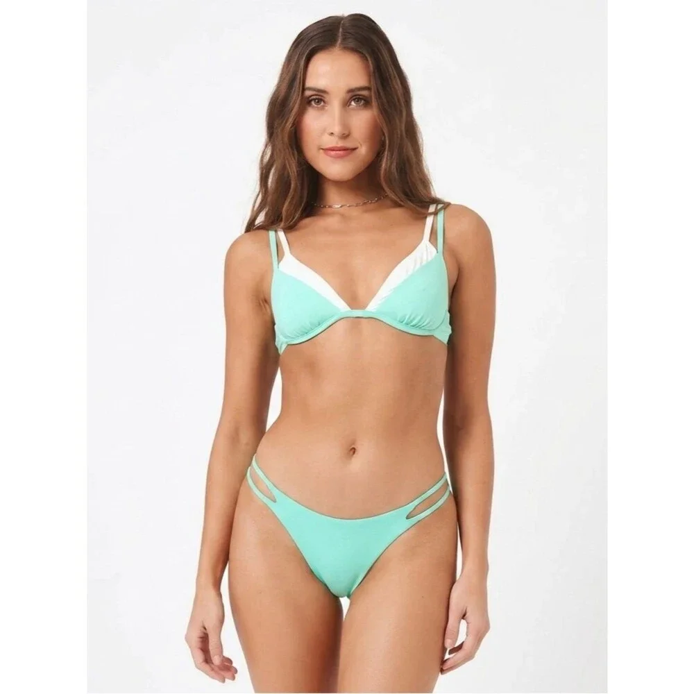 L*Space Bikini Set Fused Zendaya Top & Wilder Bottom Size Large Bathing Suit